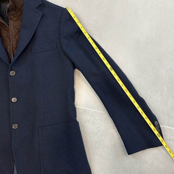Faconnable navy men’s blazer with removable quilted detailing size 50 - Picture 10 of 11
